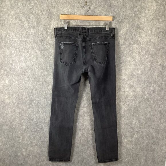 Current Elliot The Fling Black Tattered Black Denim Jeans Size 28 Grunge - Picture 2 of 15